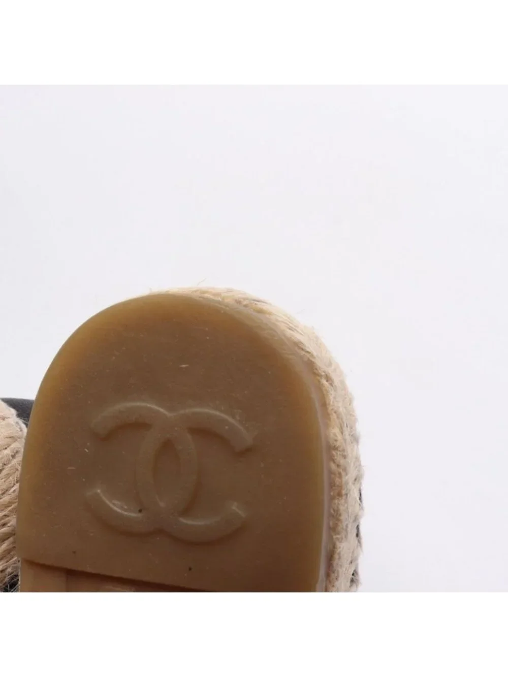 Chanel CC Logo Espadrille Slip on Leather Shoes